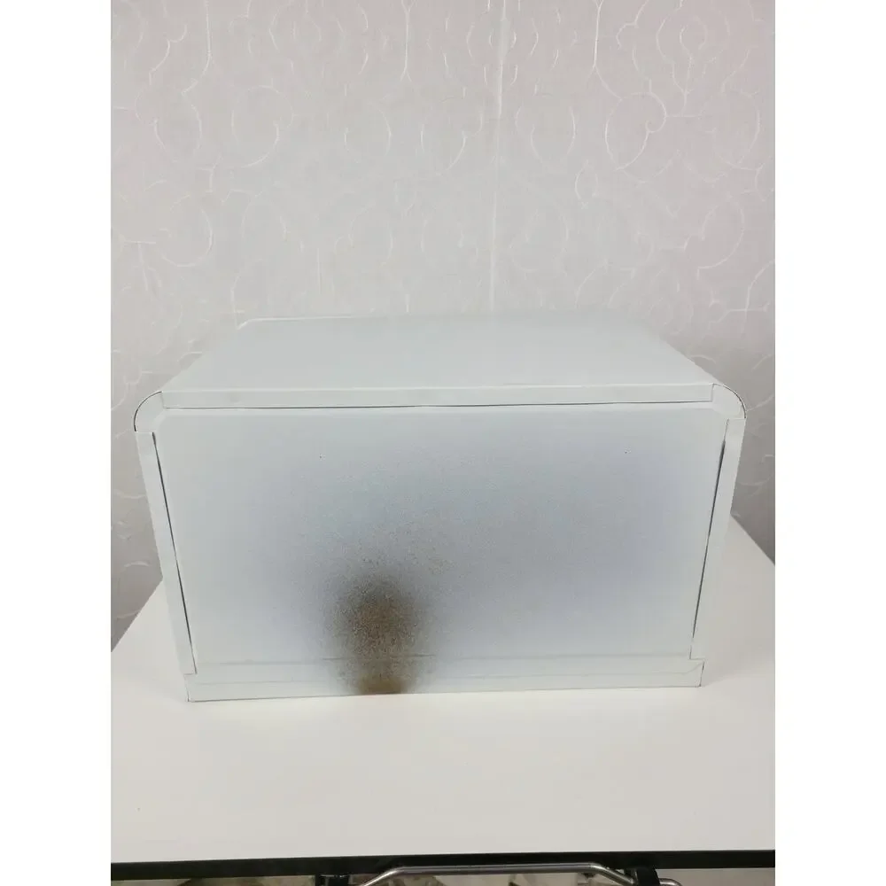 Vintage KCO Canada Bread Box White MCM Metal Retro Kitchen Storage Countertop